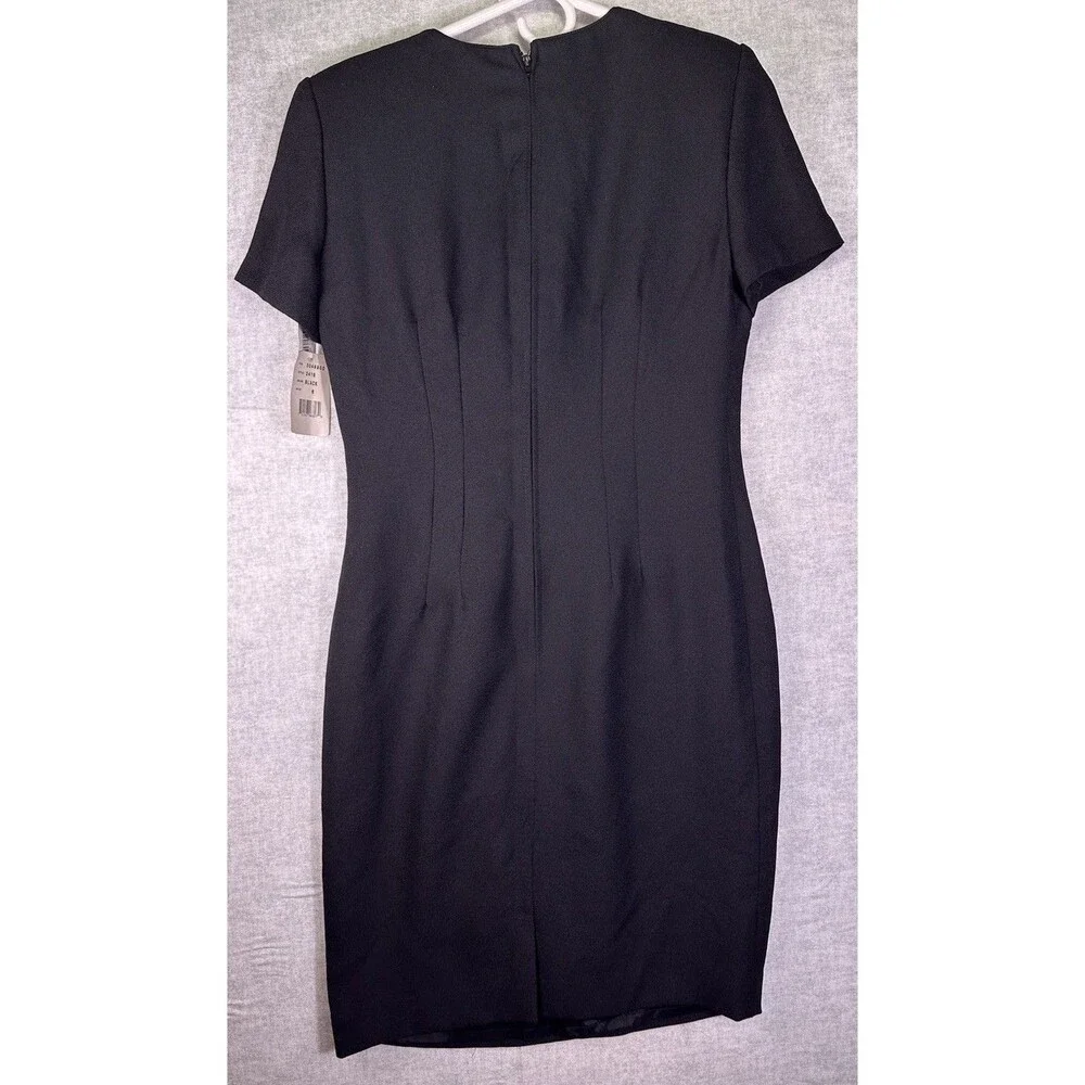 NWT Vintage Maggy London Petite Size 6P Dress Black Cap Sleeve Sheath Dress Work - Picture 4 of 9
